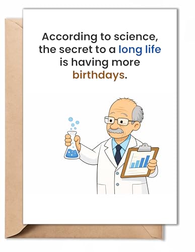 Funny Science Birthday Card for Men | 5x7 Premium Card with Envelope