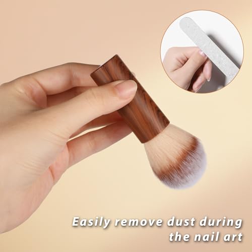 Hadnves Nail Art Dust Brush and Powder Remover with Wooden Handle