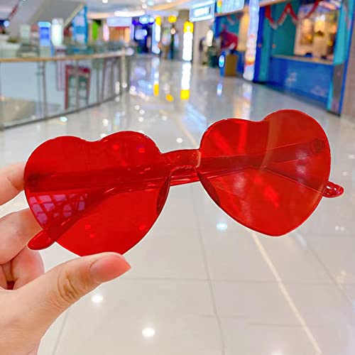 WLBON Valentine's Day Heart Headband and Red Heart Sunglasses Set