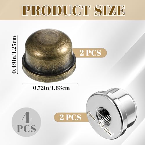 4 Pcs Lamp Finials - Bronze & Silver Replacement Parts