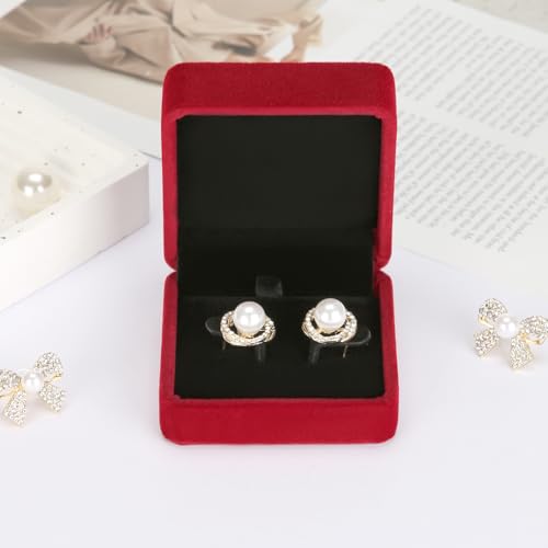 KUKUVR Velvet Earring Gift Box Set - 2 Pieces for Jewelry Storage
