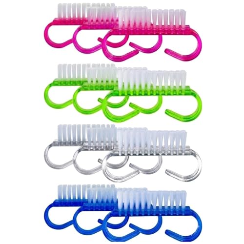 ROLECK 12 Pcs Dual-Sided Fingernail Brush Set for Cleaning Hands, Toes and Nails