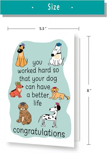 Funny Dog Graduation Card - Witty Congrats Gift for Dog Lovers
