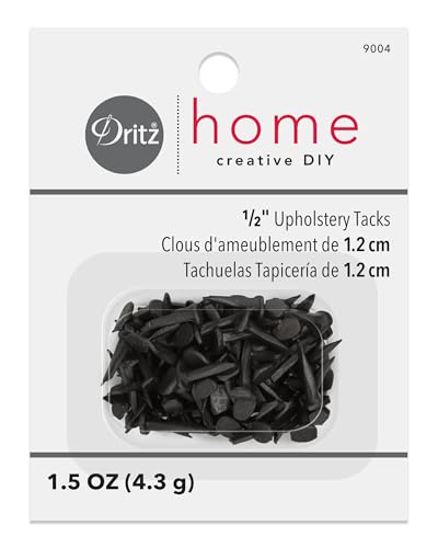 Dritz 1/2-Inch Black Upholstery Tacks - 1.5 Ounce Steel Pack