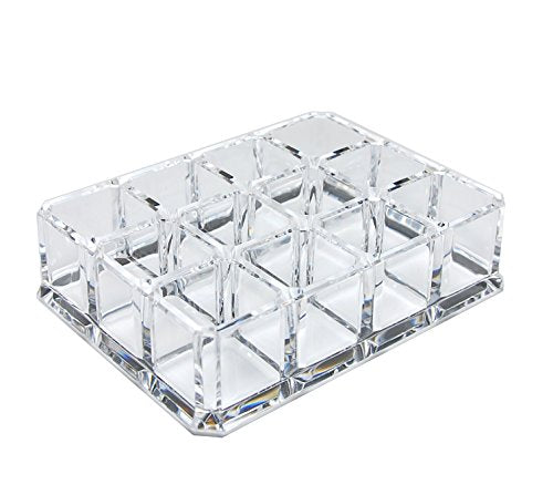 GQ Clear Acrylic Makeup Organizer with 12 Spaces for Lipstick & Lip Gloss