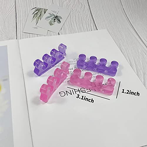 Ronchall 4Pcs Soft Toe Separators for Pedicure and Nail Polish Grooming