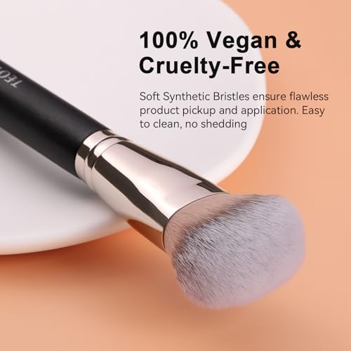 TEOYALL Domed Foundation Brush - Soft Synthetic Blending & Buffing Brush