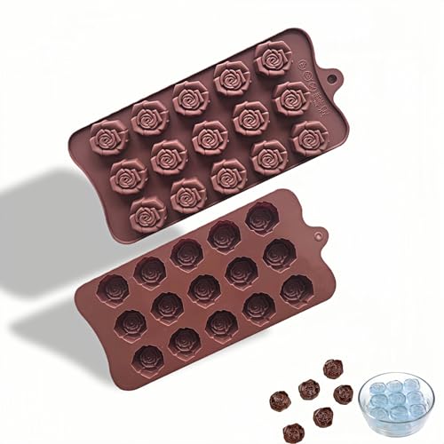 Rose Silicone Molds 2-Pack for Chocolates & Treats - Food Grade