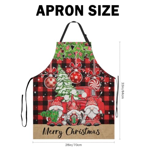 Christmas Gnome Waterproof Cooking Apron - 27 x 31 Inch for Grill BBQ Baking