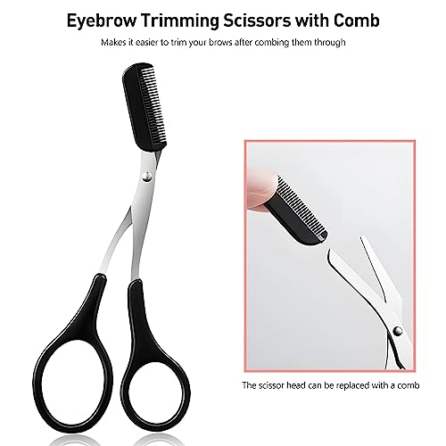 Kootinn 4-in-1 Eyebrow Grooming Kit with Scissors, Razors, and Brush