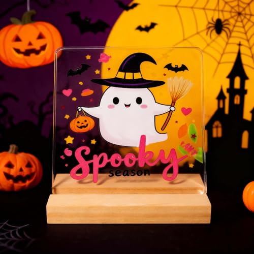 Cute Halloween Acrylic Decor for Indoor Party - 4x4 Inches
