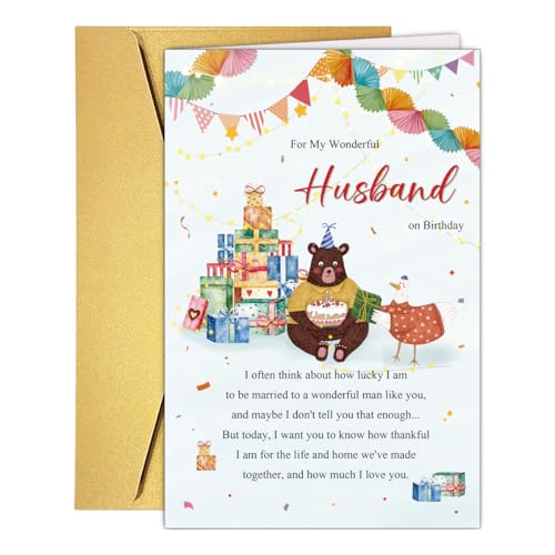 Romantic Birthday Card for Husband - Sweet Keepsake Card