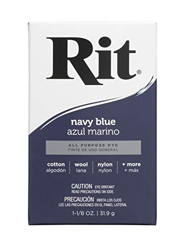 Rit Powdered Fabric Dye - Navy Blue, Non-Toxic All-Purpose Dye for Clothing