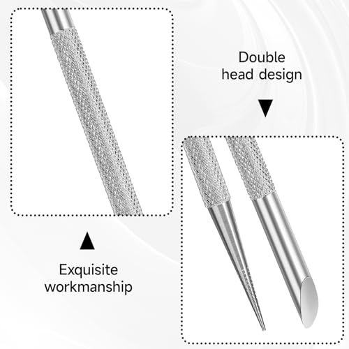 Qianyu Stainless Steel Cuticle Pusher and Nail Cleaner 2Pcs