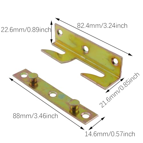 4PCS Zinc Bed Rail Connectors for Wooden Bed Frame and Bunk Bed