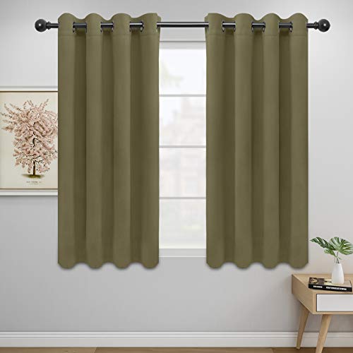 Easy-Going Thermal Blackout Curtains - 52" x 46", Khaki, 2-Panel Set
