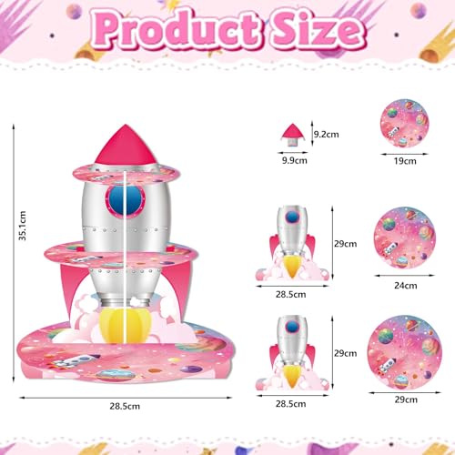 3-Tier Outer Space Cupcake Stand for Galaxy Birthday Parties
