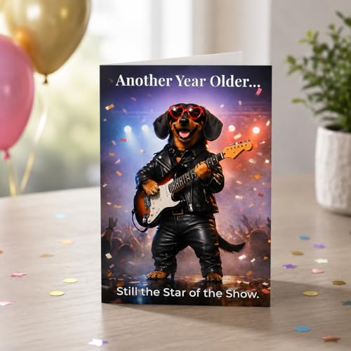 Funny Rockstar Birthday Card for Men | 5x7 with Envelope