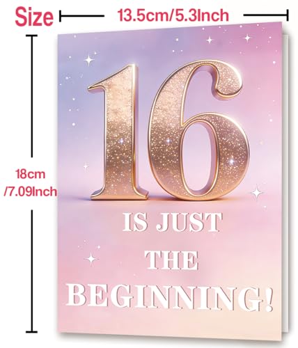 Sweet 16 Birthday Card for Teen Girls - Heartfelt Message & Design