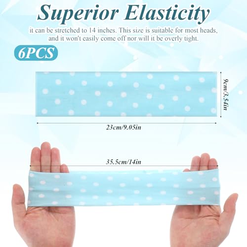 Exircy 6 PCS Polka Dot & Striped Headbands Soft Elastic Non-Slip
