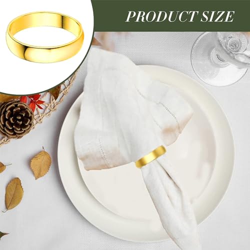 10 Gold Stainless Steel Napkin Rings for Elegant Table Settings