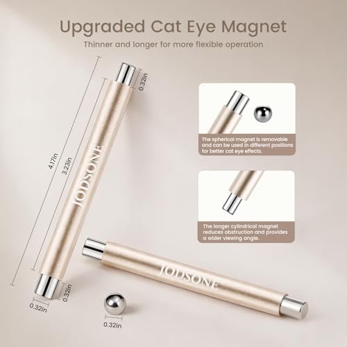 JODSONE 3-in-1 Cat Eye Nail Magnet Tool - Cylinder & Sphere Pens for Gel Polish Art