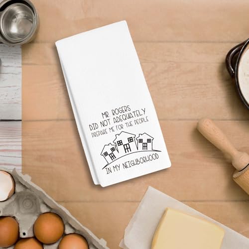 Funny Waffle Weave Kitchen Dish Towel, 16x24 Farmhouse Housewarming Gift