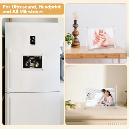 6x8 Magnetic Acrylic Ultrasound Picture Frame - Rectangle Sonogram Keepsake