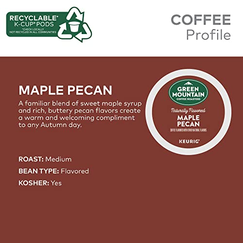 Green Mountain Coffee Roasters Maple Pecan 12-Count Keurig K-Cup Pods – Light Roast Flavored Coffee, Pack of 6