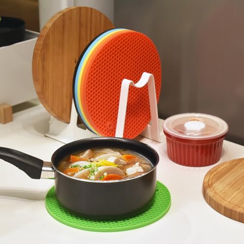 HomEdge Silicone Trivets - 6 Pack Non-Slip Heat Resistant Pot Holders