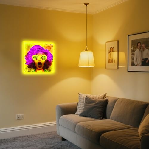 Pink Pretty Girl Neon Sign UV Print Dimmable LED Light for Bedroom Decor