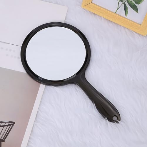 ccHuDE Double Sided Handheld Makeup Mirror with Hanging Hole Black