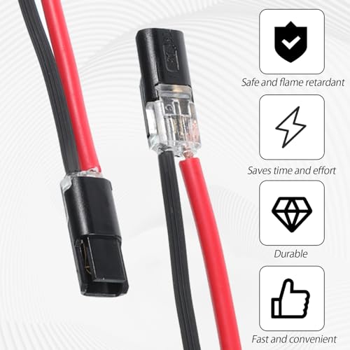 20PCS Double Wire Plug Connector for LED Strip Lights - No-Stripping Quick Splice Clips