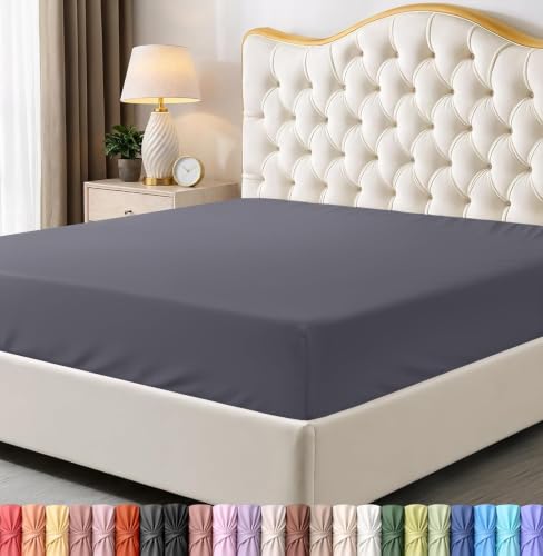 Queen Fitted Sheet - Ultra Soft Grey, 15 Inch Deep Pocket