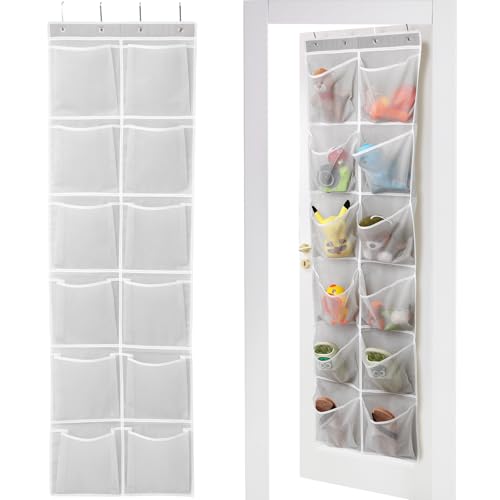 GOMAJI Over The Door Shoe Organizer with 12 Mesh Pockets - Gray