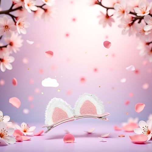 Pink Cat Ear Hair Clip Cute Korean Style Duckbill Barrette for Women
