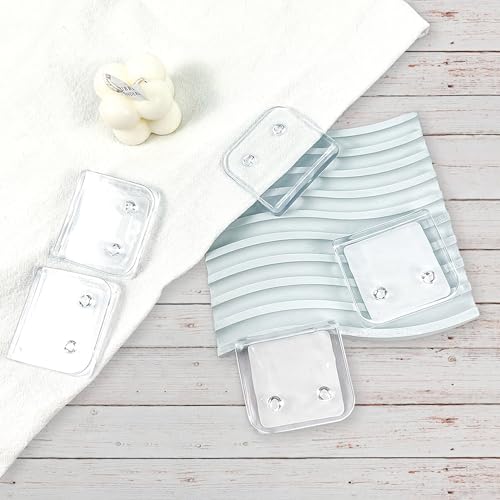 Binxus 15-Pack Clear Shower Curtain Splash Guard Clips for Bathtub