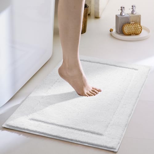 GRANNY SAYS White Bathroom Rug, 24" x 16" Plush Bath Mat