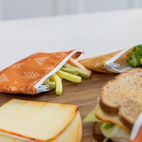 Bumkins Reusable Snack Bags - Waterproof Fabric, Food-Safe, 2-Pack