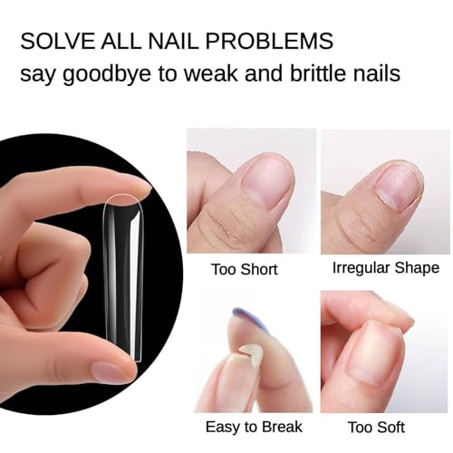 MtnLaur 240Pcs XXXL Tapered Square Nail Tips Full Cover Clear Fake Nails