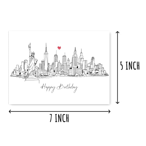 New York City Birthday Card - Skyline Travel Keepsake 5x7