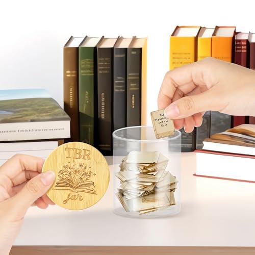 Book Lover Gift Set TBR Jar with 50 Wooden Tokens - Reading Accessories