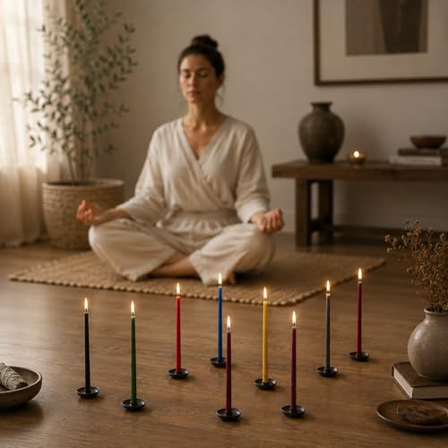 Petekoğlu 15-Pack Beeswax Taper Candles – Handcrafted Black Slim Candles