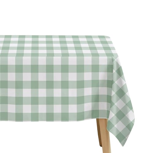 Sage Green Gingham Tablecloths - 3 Pack, 55 x 86in, Disposable