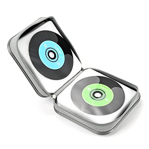 UENTIP 48 Capacity CD DVD Storage Case - Portable Disc Holder (Black)