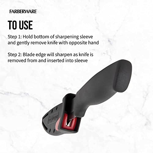 Farberware 3.5-Inch Paring Knife with Self-Sharpening Blade - Black