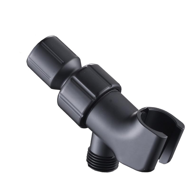 MakeFit Adjustable Shower Head Holder - Matte Black Brass Swivel Bracket