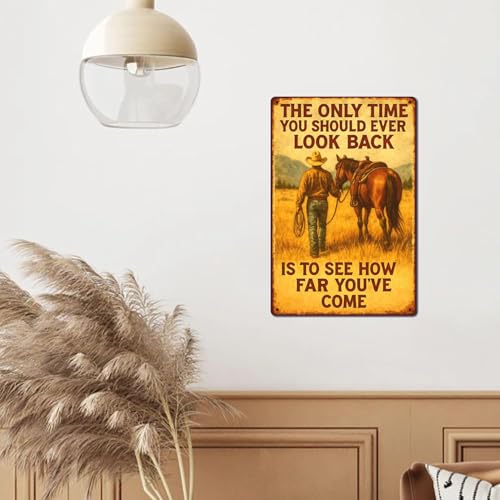 Western Vintage Cowboy Metal Sign | Rustic Wall Art 8x12 Inch