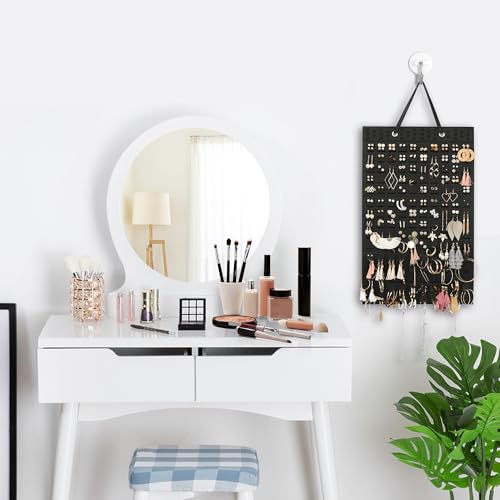 RESOVO Wall-Mounted Earring Organizer with 20 Hooks - Holds 300 Pairs