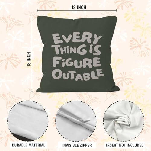 Everything is Figureoutable Pillow Cover 18x18 - Inspirational Decor